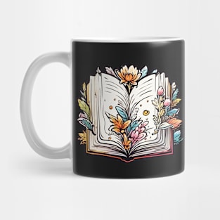 Open Book With Flowers Mug